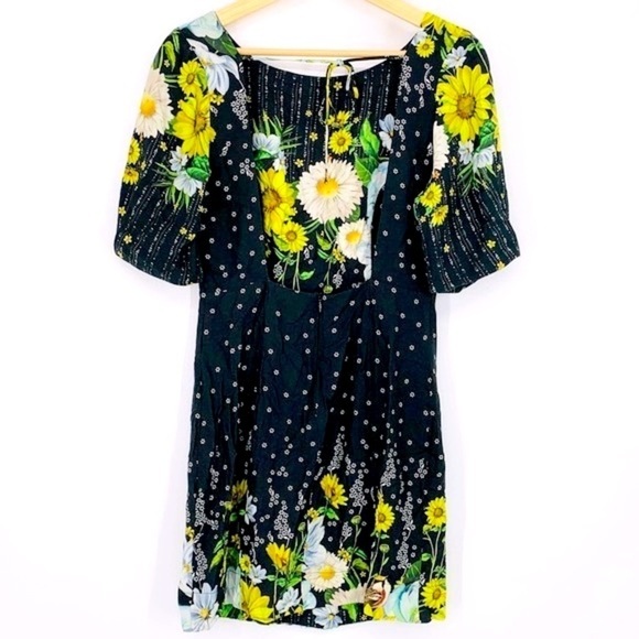 FARM Rio Sunflower Daisy Allover Print Mini Dress Anthropologie - Picture 2 of 6